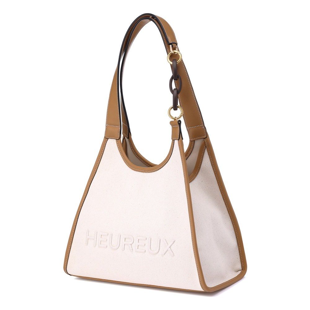 ★関税込★HEUREUX BY STELLA★Voyage BCI cotton Shopper ba.g HEUREUX - Voyage BCI Cotton Tote Bag - Ivory Cute Travel Bag