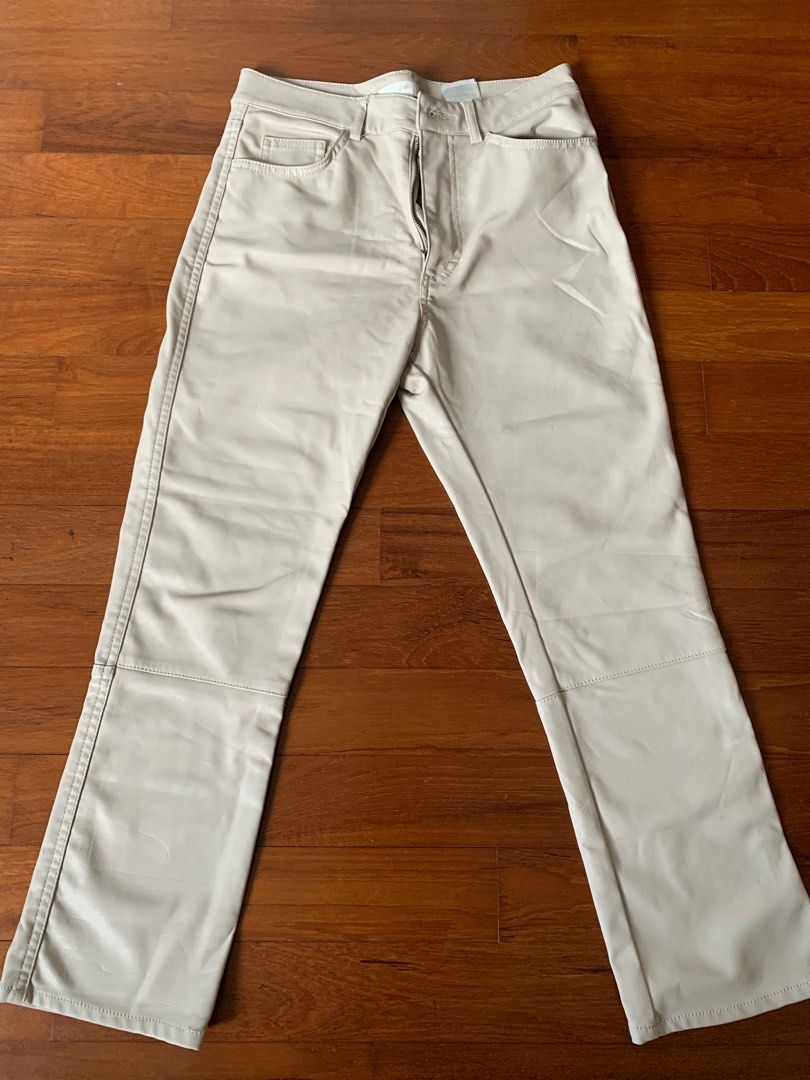 White leather pants h&m outlet