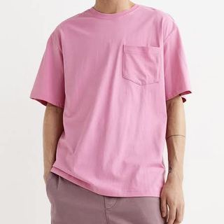 H&M Relaxed Fit Pink Pocket T-Shirt