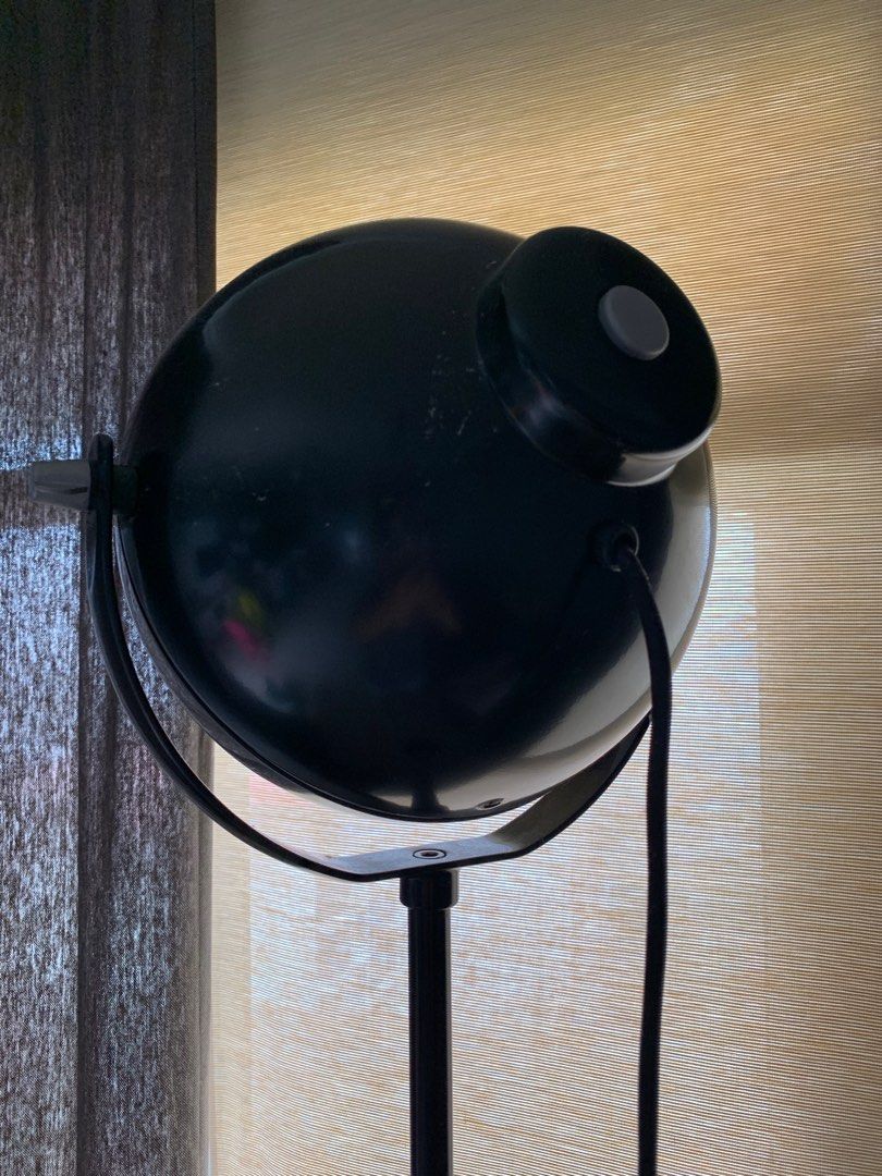 IKEA SVARTNORA black industrial style floor lamp, Furniture & Home