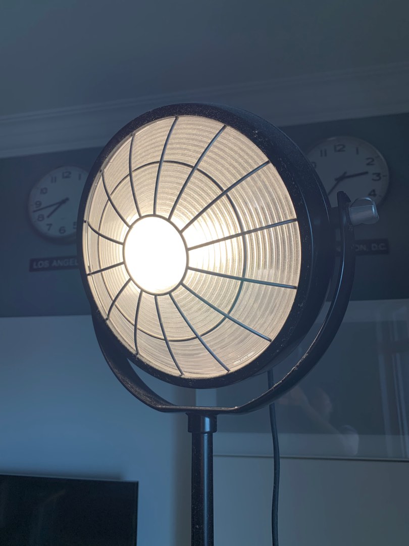 IKEA SVARTNORA black industrial style floor lamp, Furniture & Home