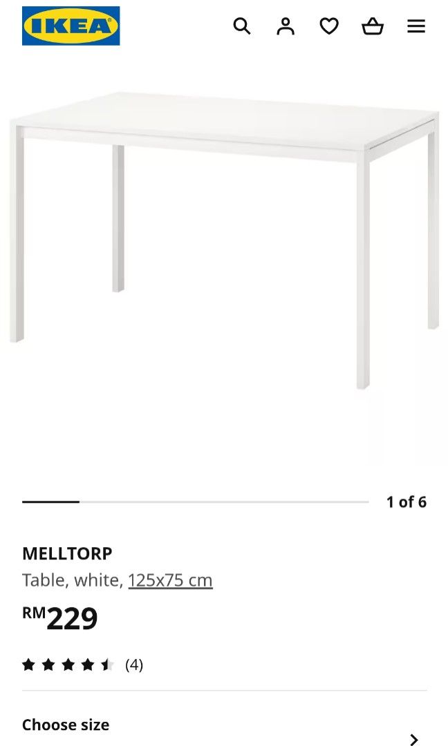Ikea Table Melltrop, Furniture & Home Living, Furniture, Tables & Sets