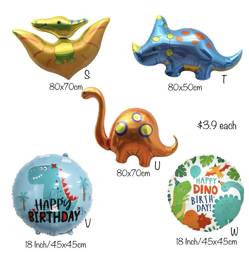 Dinosaur Dino Balloons / 18 Inch Happy Birthday Round / Cute Jurassic ...