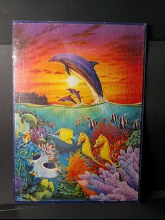 In the Sea ,Dolphins and Seahorses Puzzle Art Display