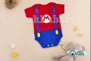 Kostum bayi bodysuit jumper bayi mario bross