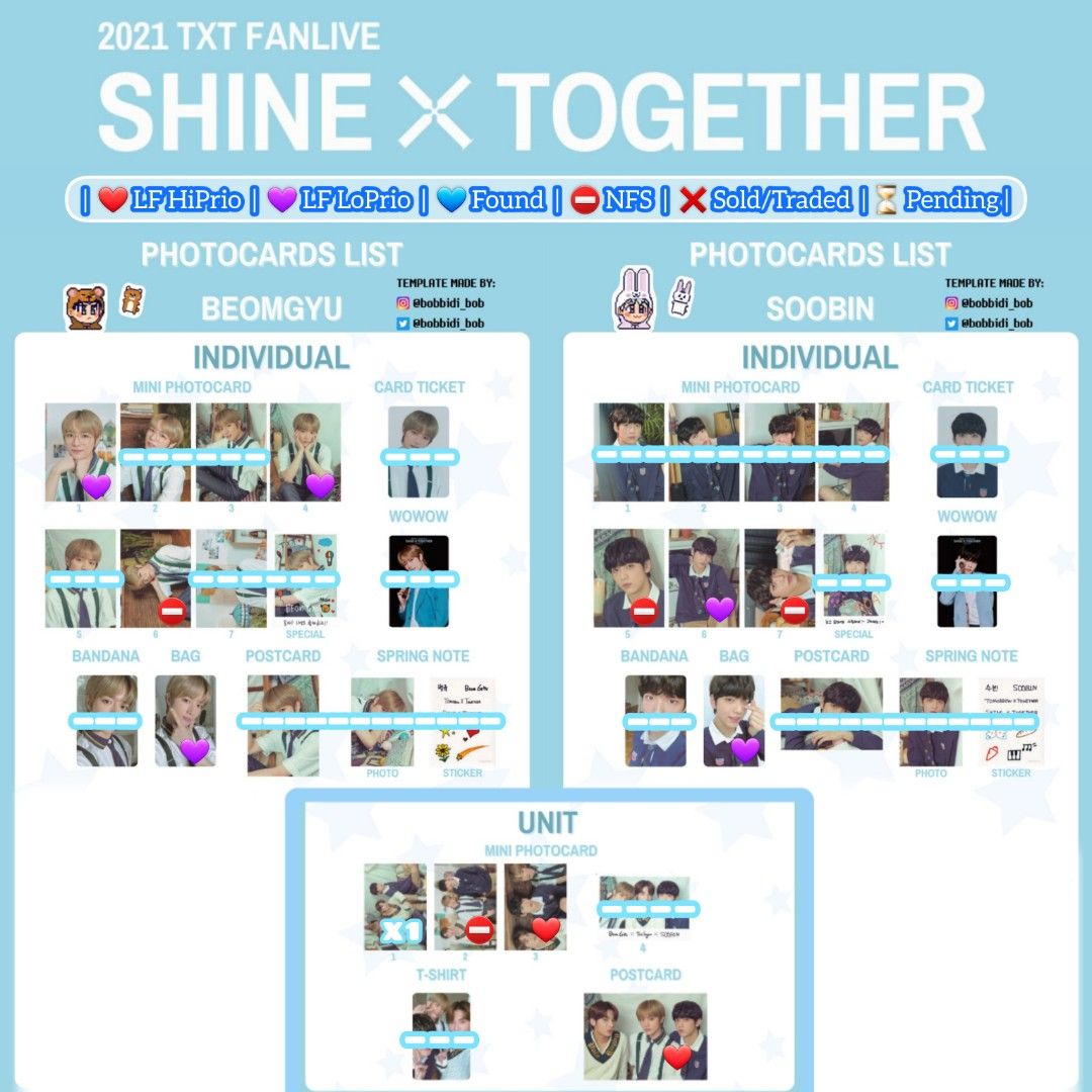 LF/WTB: TXT 2021 Fanlive Shine X Together PC Postcard, Hobbies
