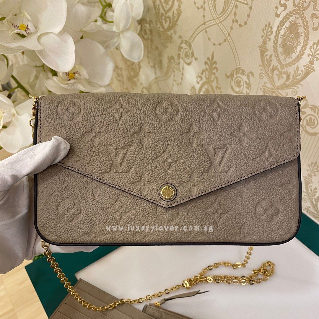 Louis Vuitton Authentic Felicie Pochette Monogram Empreinte leather Rose  Poudre