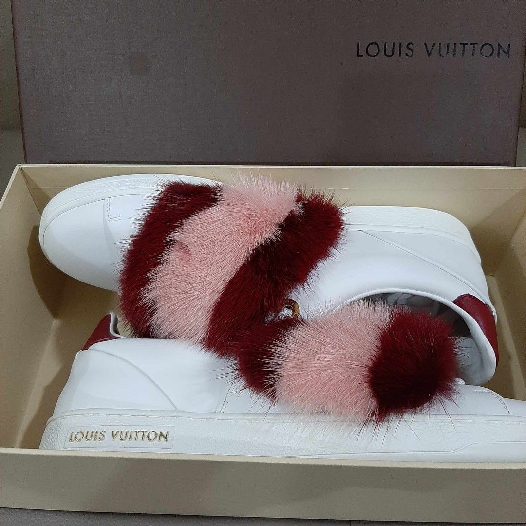 Louis Vuitton Calfskin Mink Fur Frontrow Sneakers, Luxury, Sneakers &  Footwear on Carousell