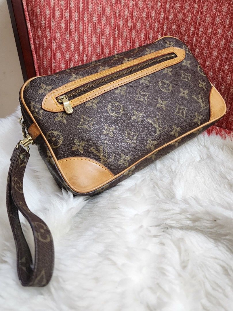 Marly dragonne cloth handbag Louis Vuitton Brown in Cloth - 25472716
