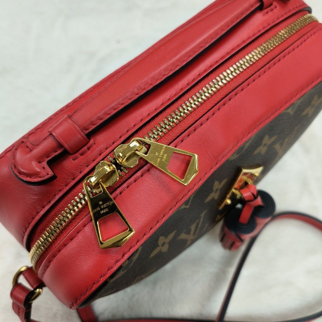 Louis Vuitton Saintonge crossbody bag Beige Dark brown Leather Cloth  ref.623826 - Joli Closet