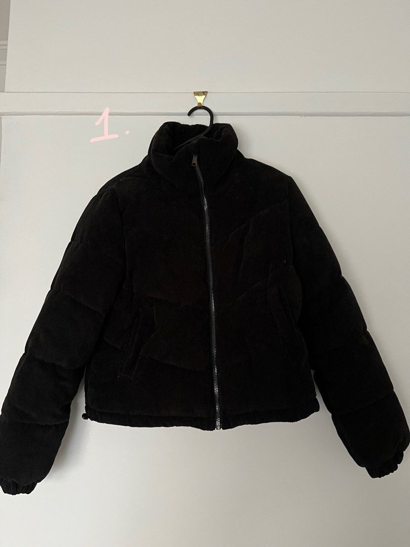 Luck and Trouble Black Cord Puff Jacket Women s Fashion Clothes