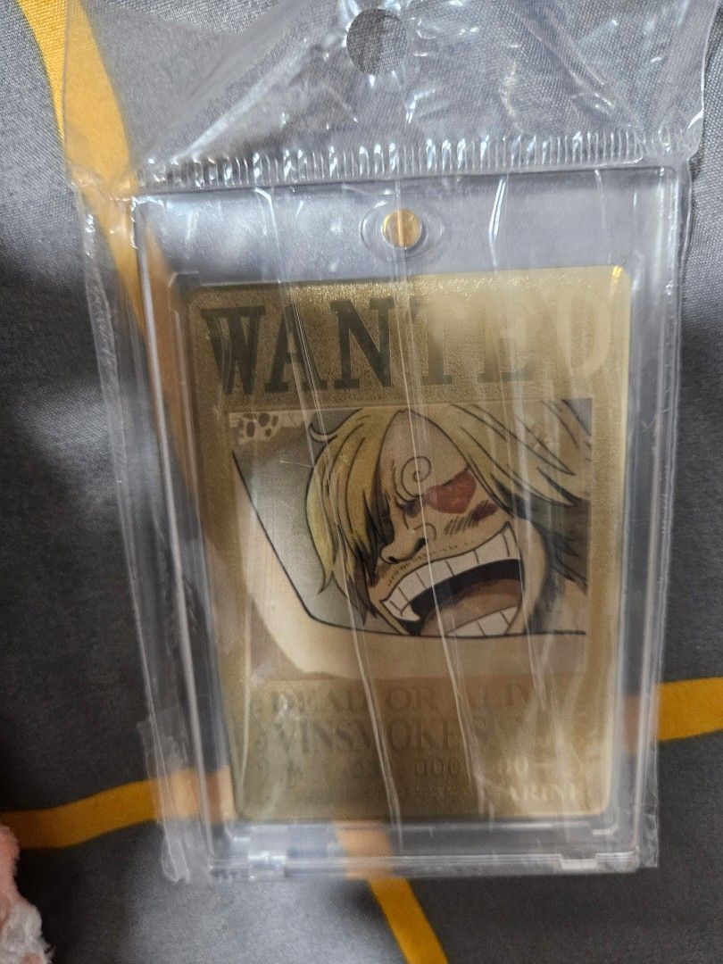 Luffy gear 5 shanks blackbeard sanji wanted card, Hobbies & Toys