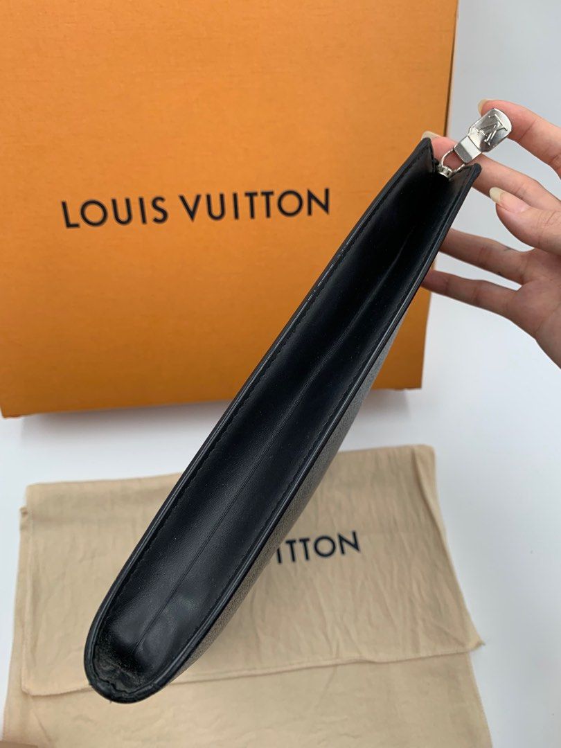 Authentic Louis Vuitton Pochette Voyage Damier Graphite GM Black