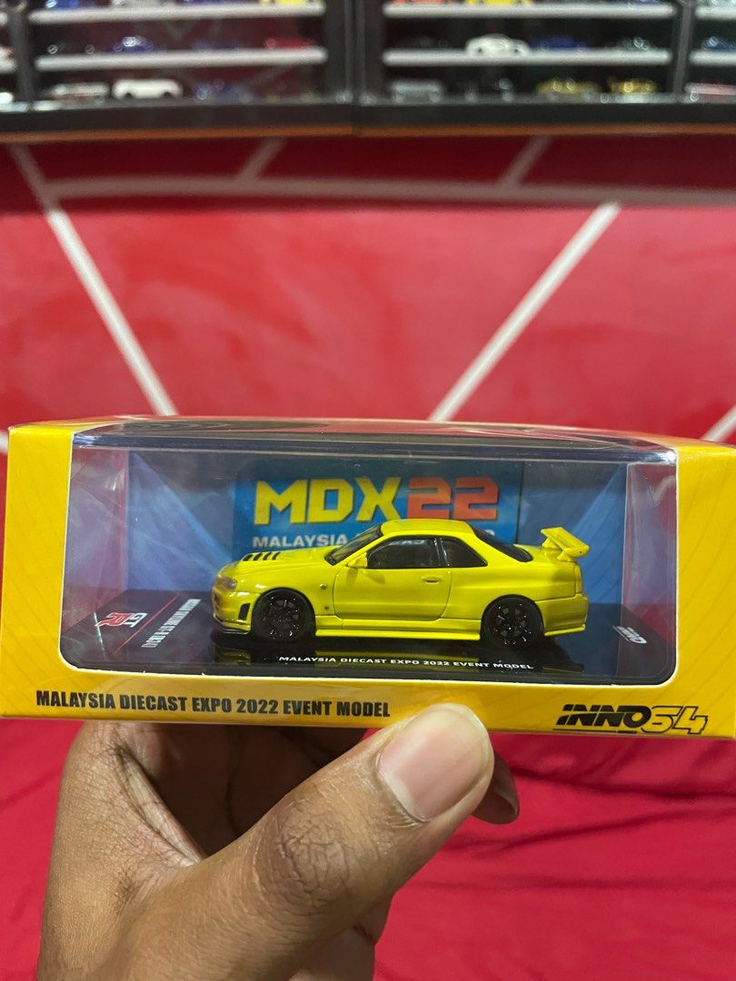 Malaysia Diecast Expo 2022 Event Model R34 Yellow, Hobbies & Toys, Toys