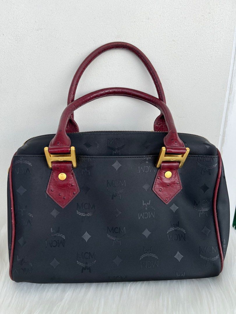 MCM Boston Doctors Bag Black, Luxury, Bags & Wallets on Carousell