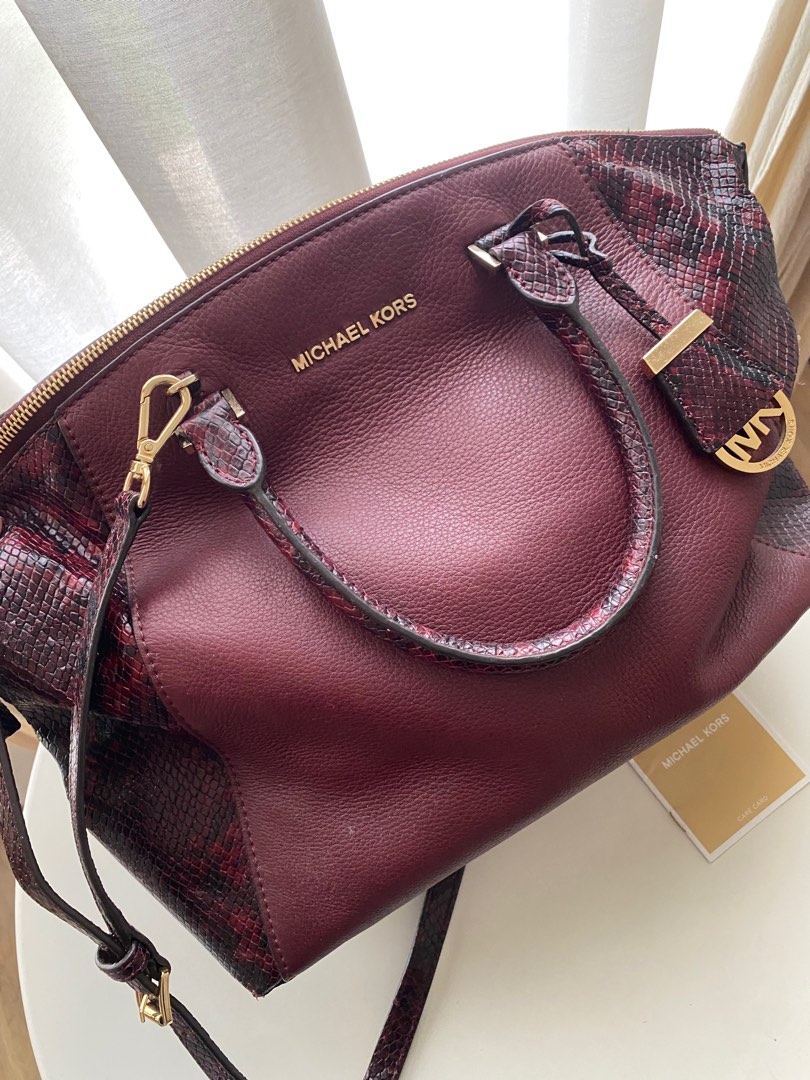 Michael kors maroon sale handbag