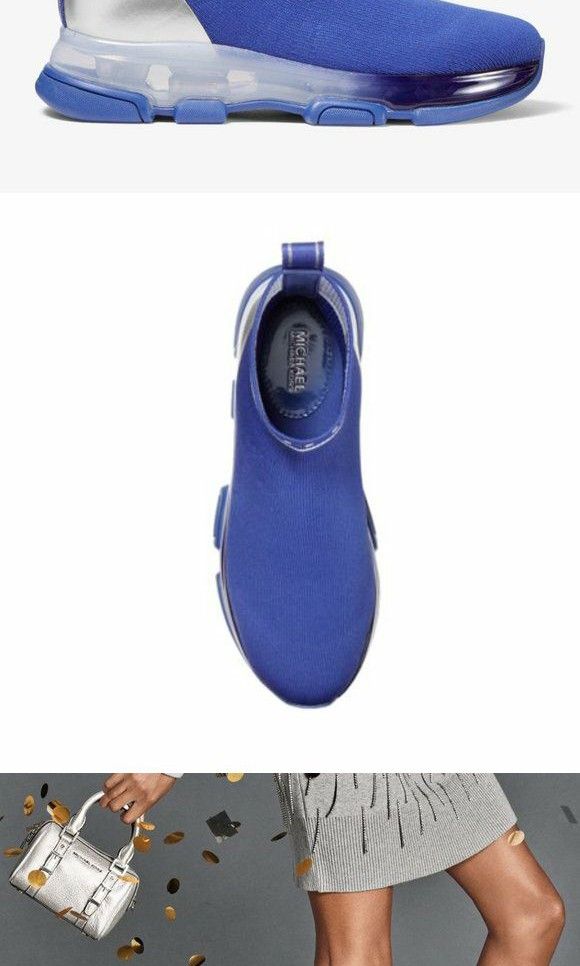 Michael michael kors kendra reflective stretch knit sock sneaker sale