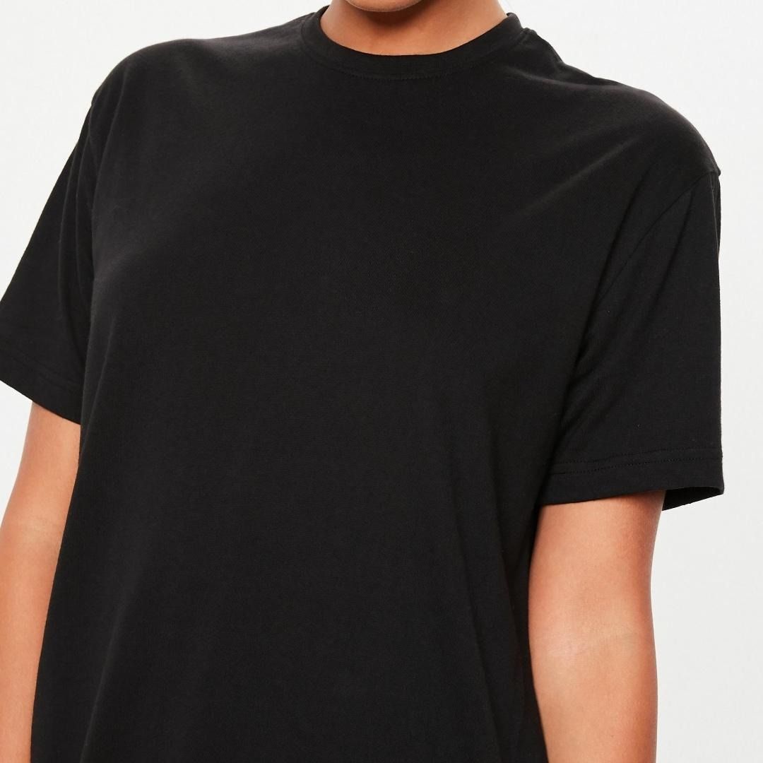 MISSGUIDED Black Basic T Shirt Dress
