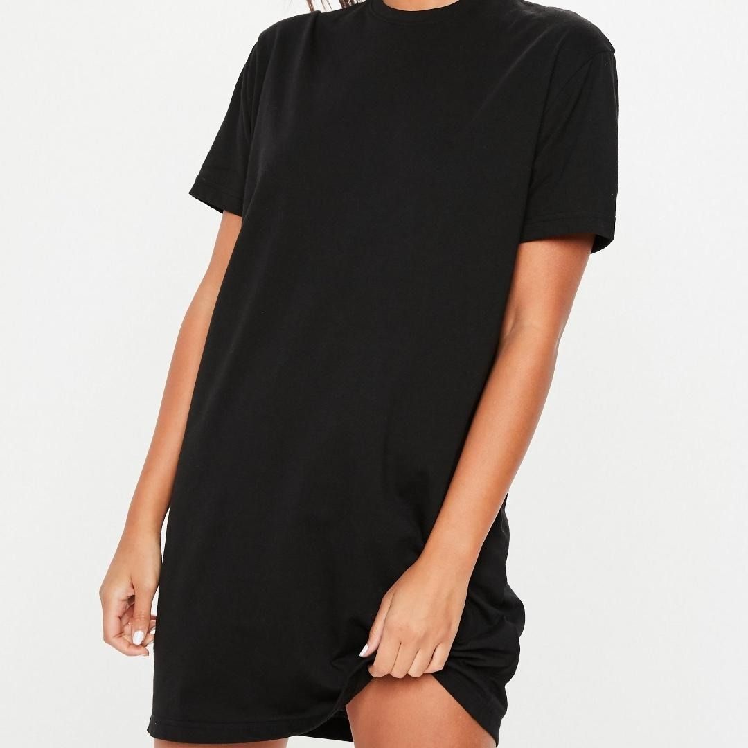 Missguided black sales t shirt dress