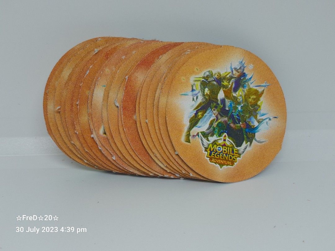 Mobile Legends Local Pogs (20pcs) (Category: Raw Singles) located in San Pablo. Submitted by fredambion (Listing ID 1250890363, Image 2). Description: *Please Take Time To Read Descriptions & Check The Photos *What You See Is What You Get *Mobile Legends Local Pogs *All For Only 30 / 20pcs *No Doubles *Good For Collection *Like New To Well Used Condition *Manage Your Expectation *Payment via Gcash or Palawan Express *Shipping via JRS Express Door