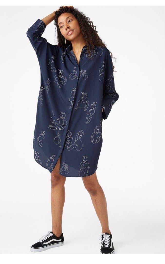 Oversized shirt top dress monki