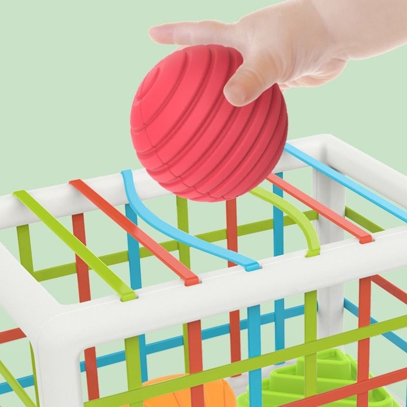 Montessori Colorful Shape Blocks Sorting Game Baby Motor Skill Tactile ...
