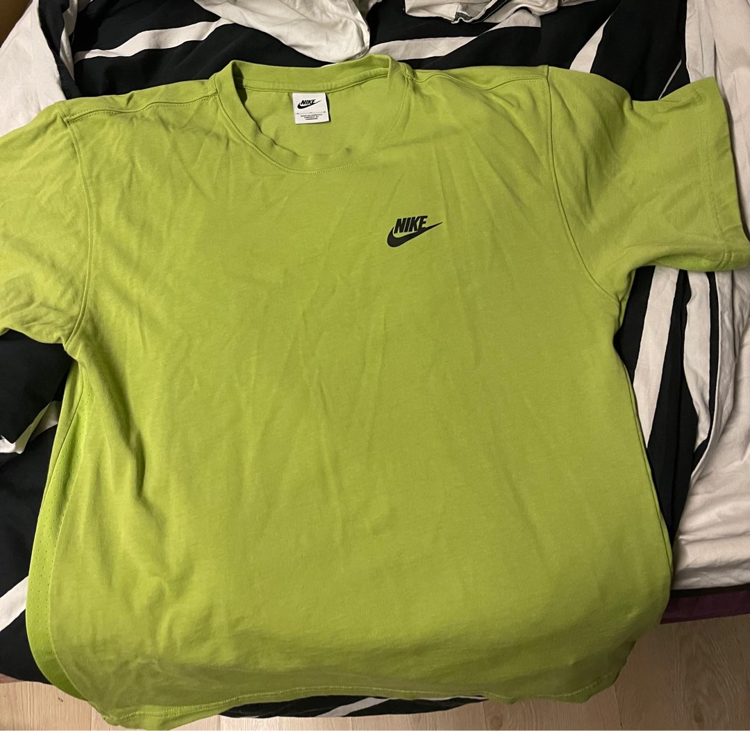 Nike lime green T shirt with logo, Men's Fashion, Tops & Sets, Tshirts