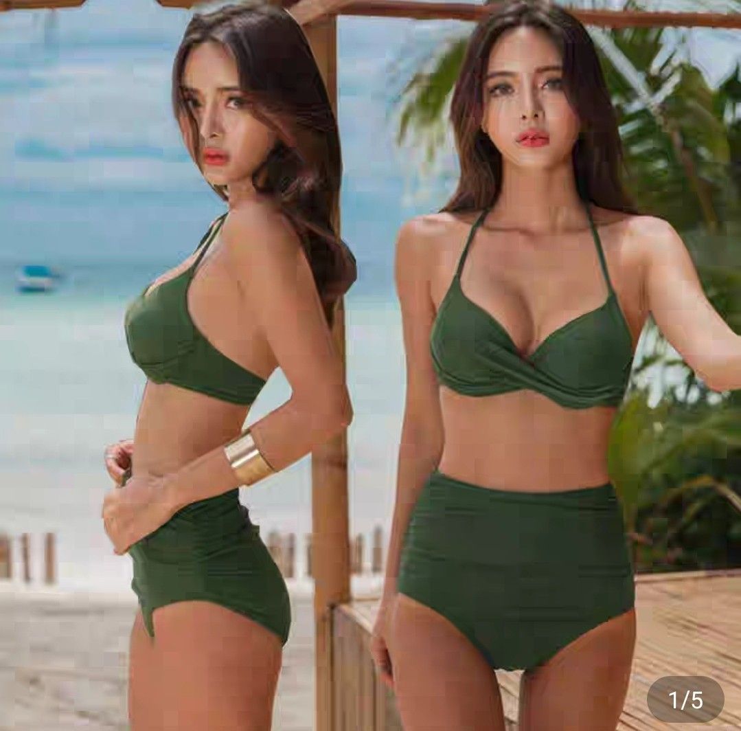 Olive green swim skirts sales