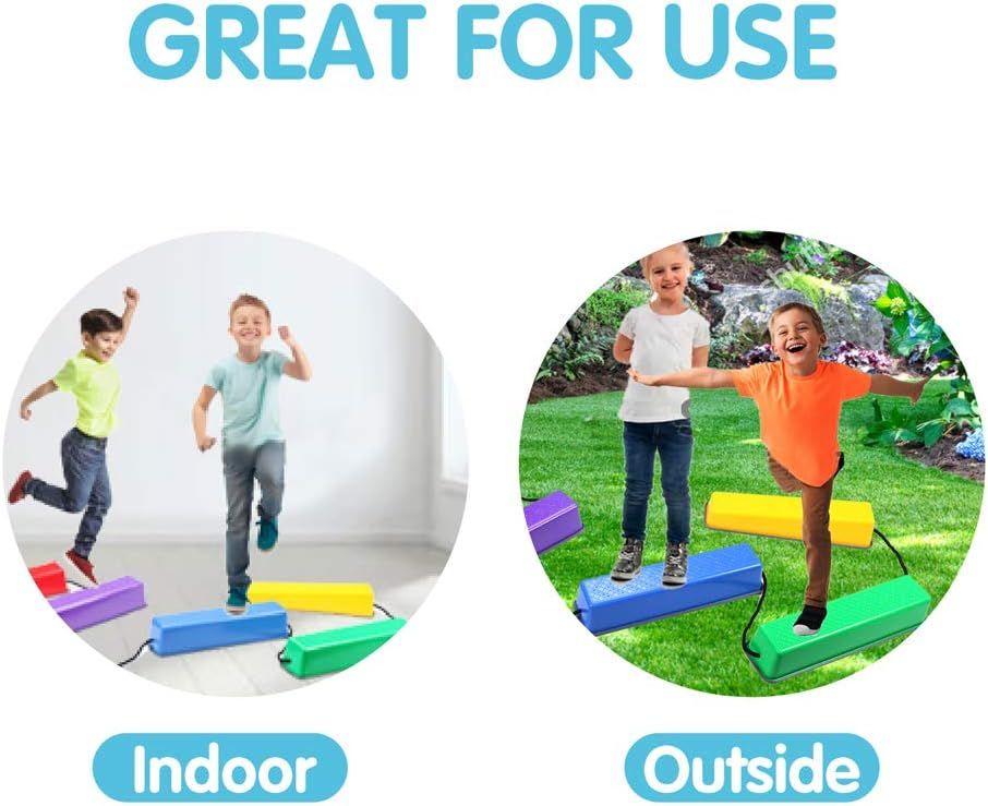 OMNISAFE Balance Beams Stepping Stones for Kids (6 Pc Balance Beams