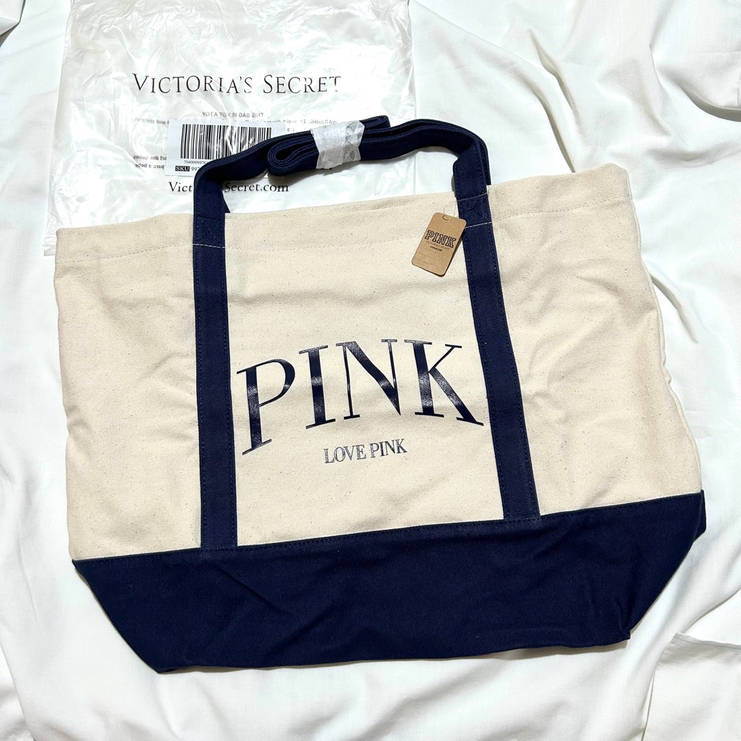 Victoria's secret pink canvas tote store bag
