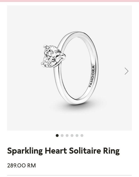 Sparkling Heart Solitaire Ring