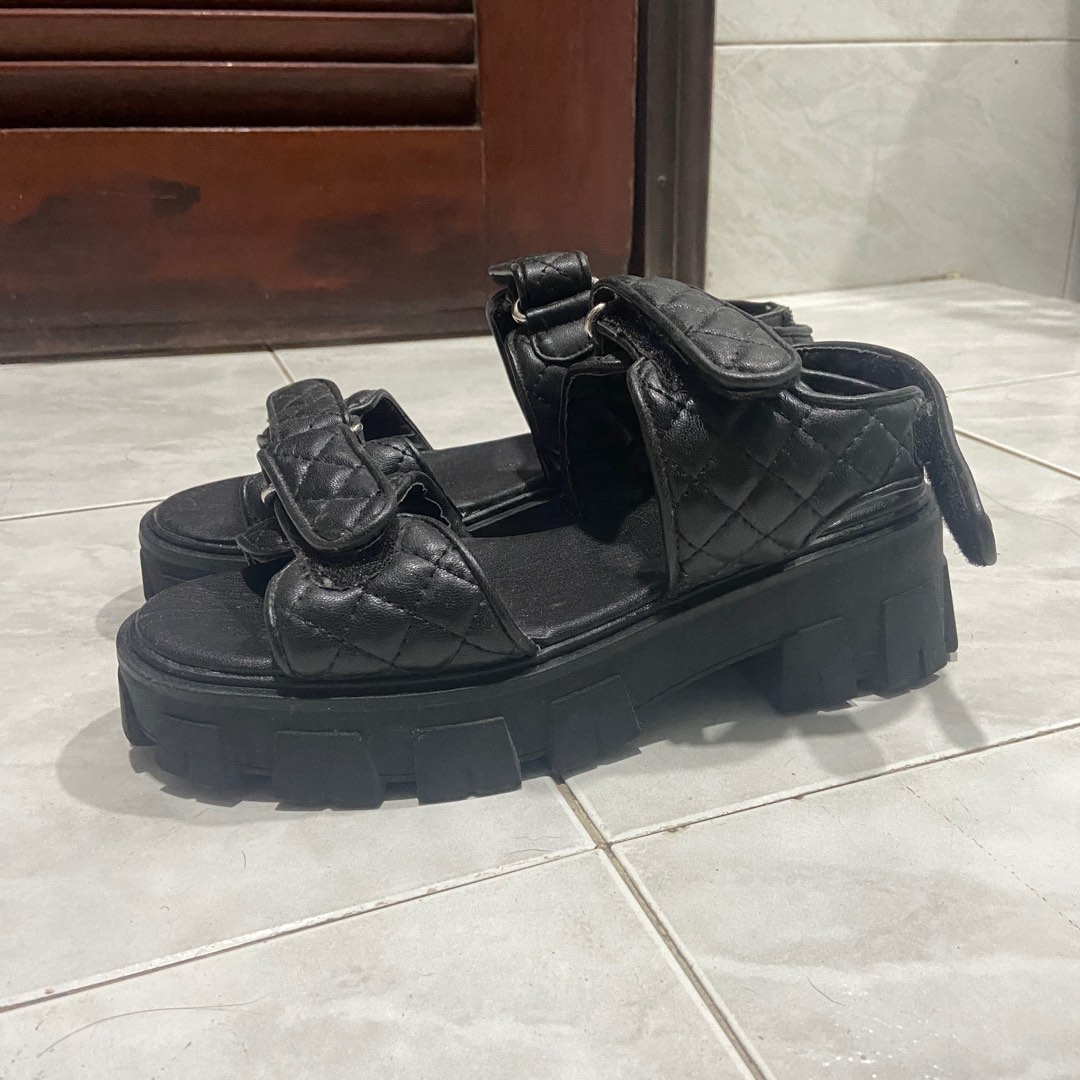 Platform Y2K Sandals Black on Carousell