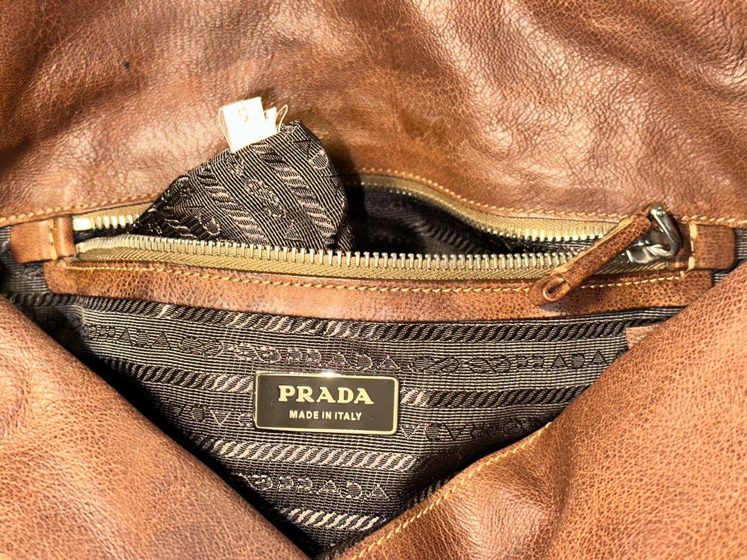 Rare Vintage PRADA Black Calf Leather Flap Shoulder Bag Italy