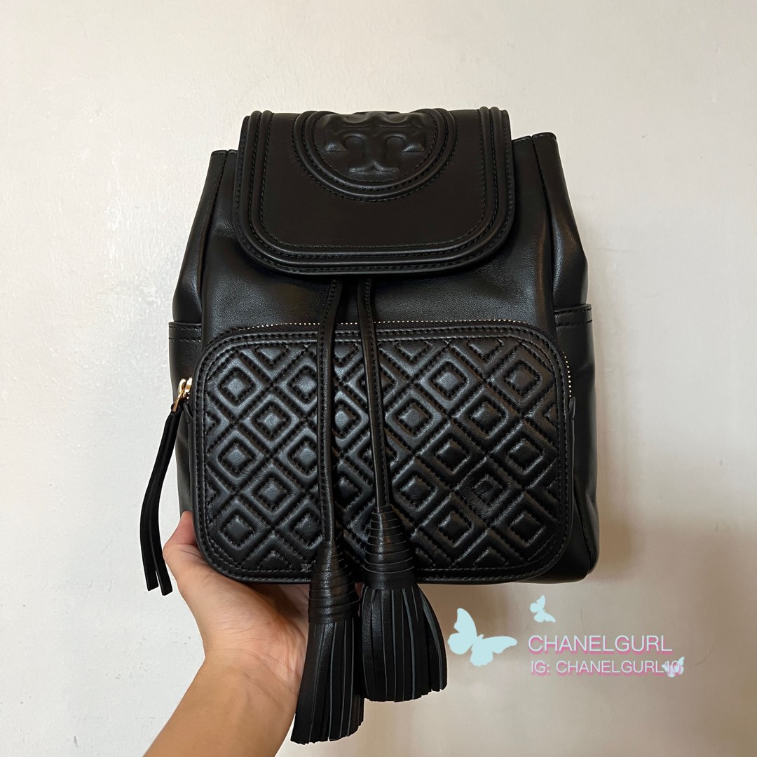 Tory burch fleming backpack black cheap