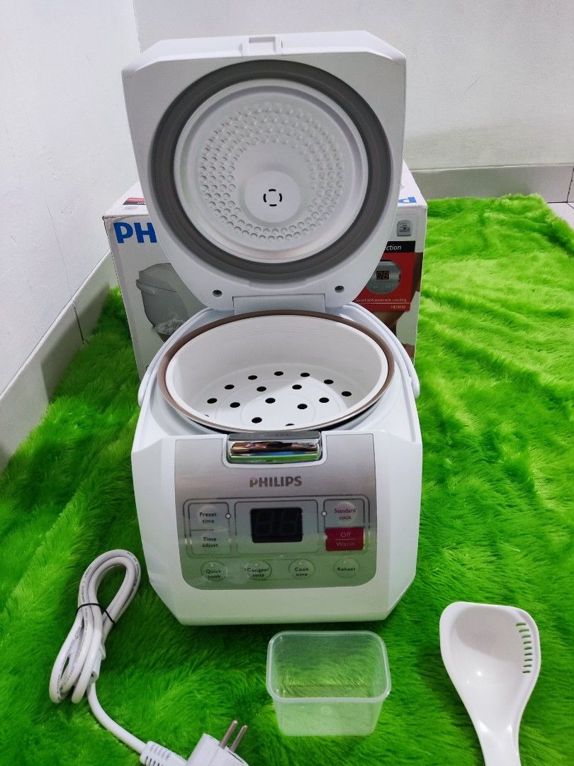Rice Cooker Digital Philips Fuzzy Logic HD 3030/30 White 1 Liter on