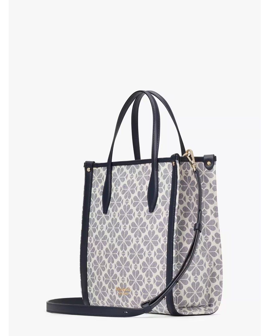 Spade flower coated canvas medium north south tote deals