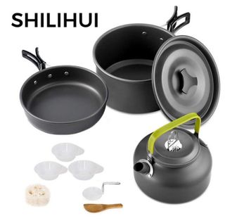 Camping Cooking Set Camping Cookware Set 16pcs Camping Pot pan Set Nesting  Camp Cook Set Camping&Hiking Mini cookware Camping Backpacking Pans Set 