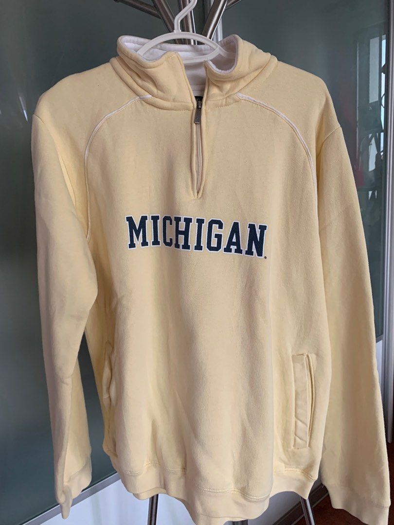 Pale yellow michigan sweatshirt on sale