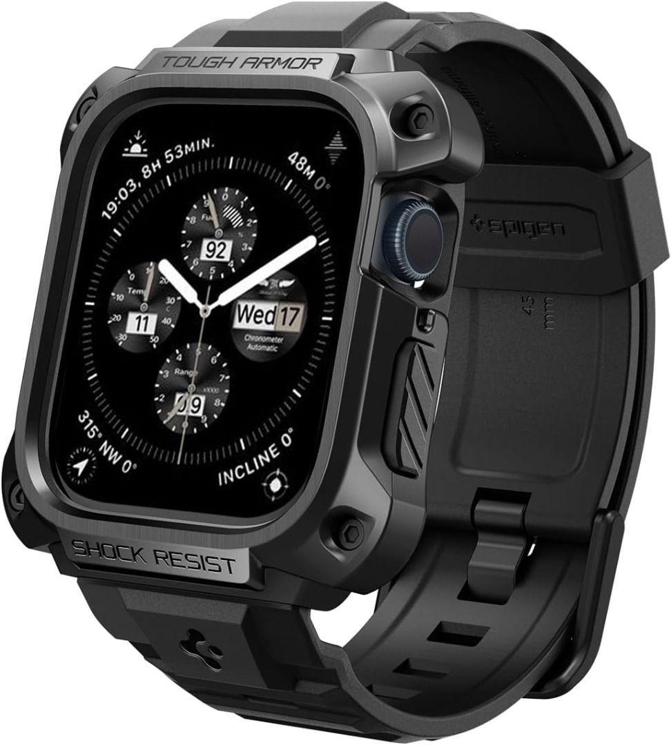 Spigen Tough Armor Pro Metal Designed for Apple Watch 9 8 7 45mm