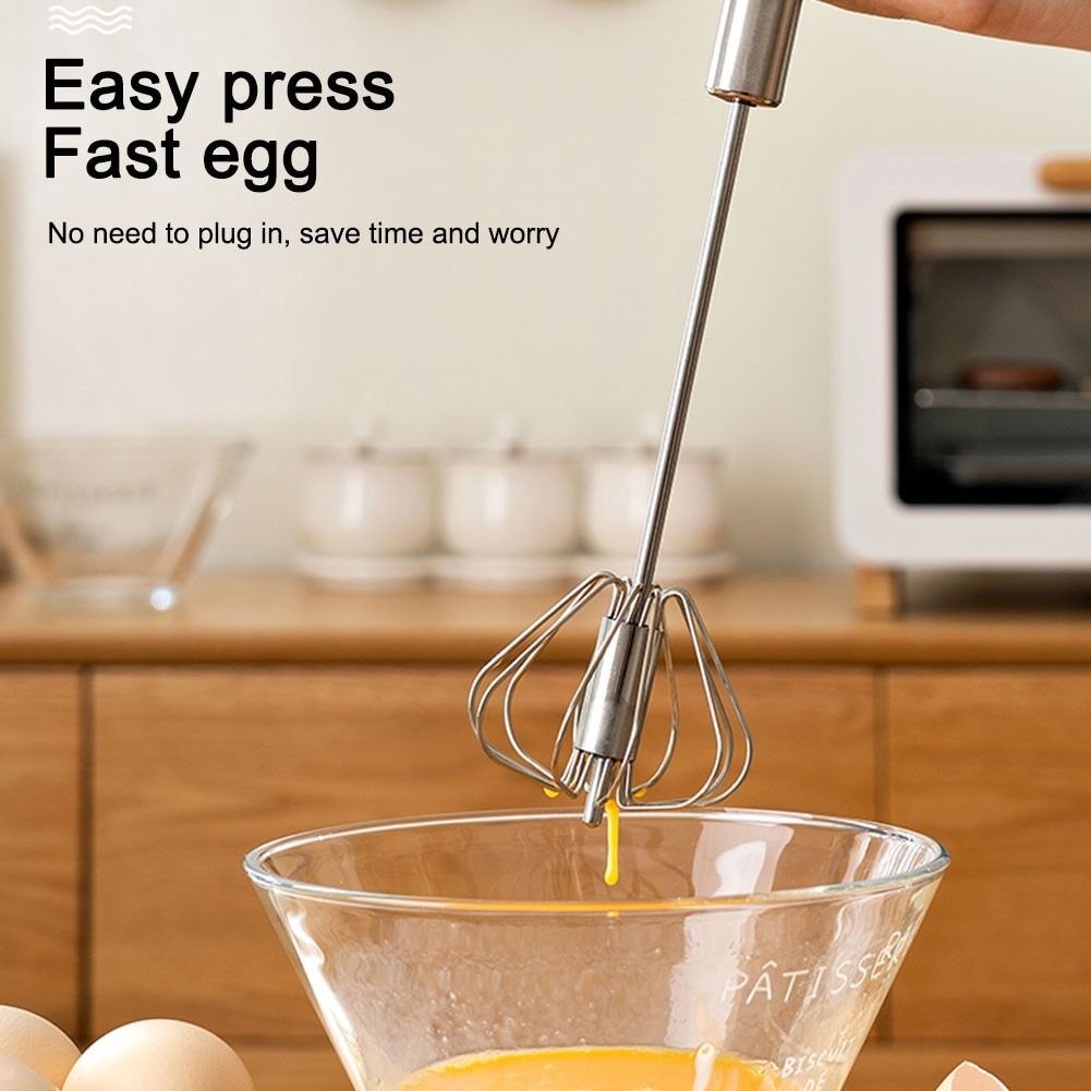 Egg Beater Mixer - Egg Whisk Mini, Semi Automatic Hand Mixer, Cooking  Utensils, Stainless Steel 