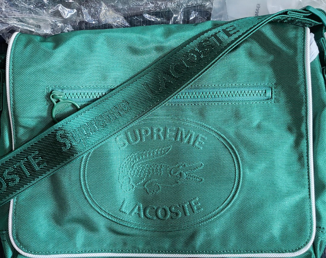 Supreme x Lacoste Small Messenger Bag Green, 名牌, 手袋及銀包