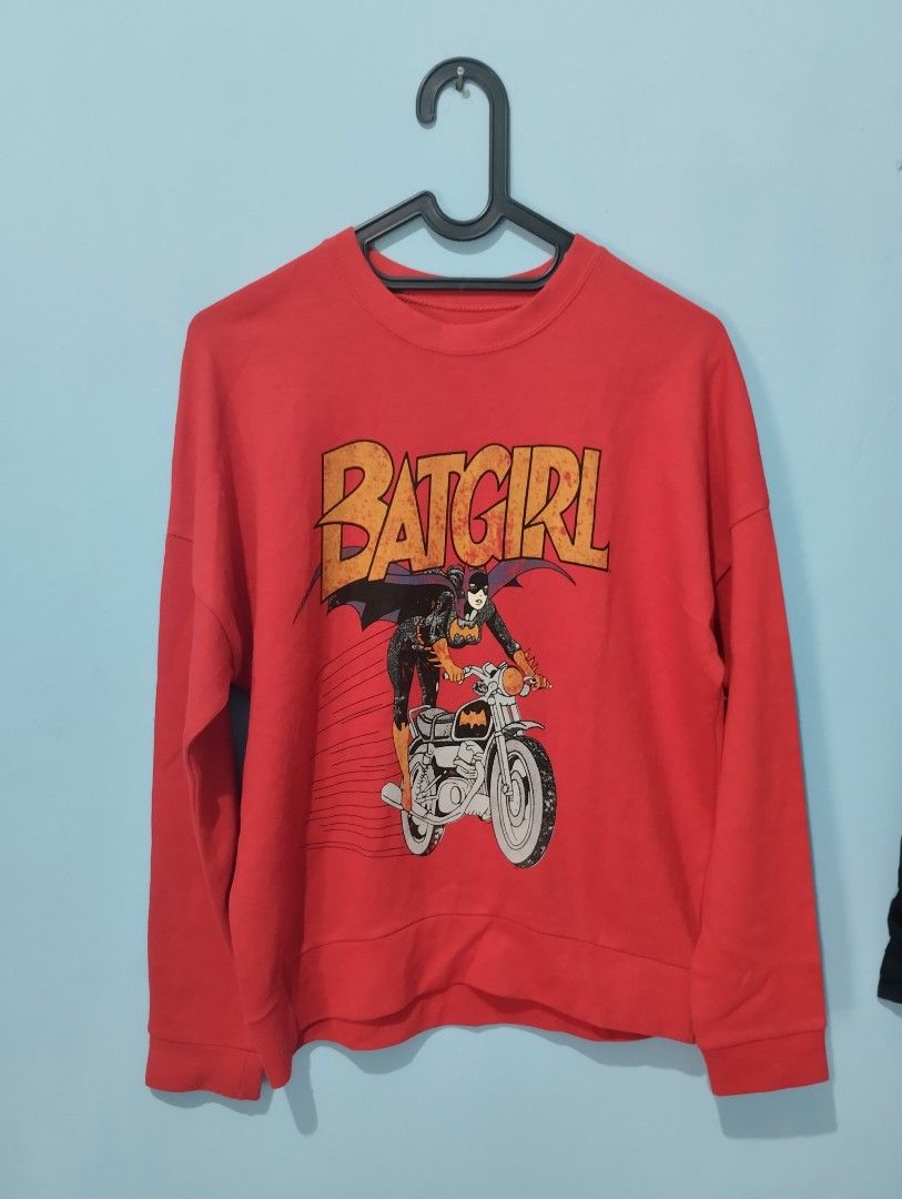 Sweater Crewneck BATGIRL Fesyen Wanita Pakaian Wanita Baju