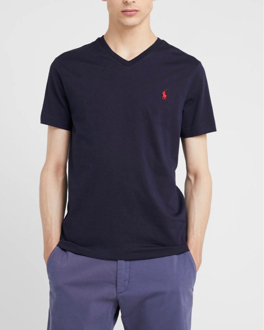 Sz M Ralph Lauren Slim Fit V Neck Tee Men s Fashion Tops Sets