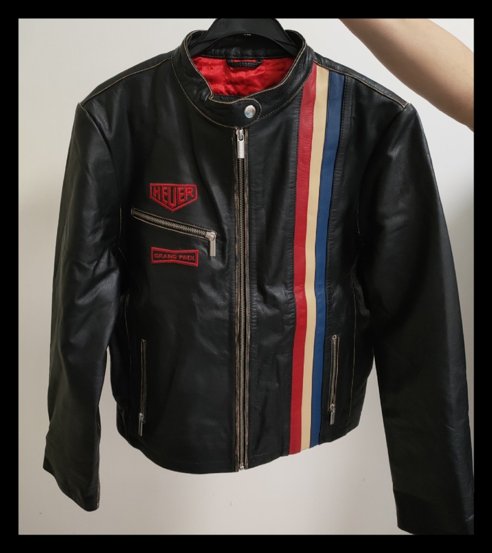 TAG Heuer Leather Jacket, Men's Fashion, Coats, Jackets and Outerwear ...