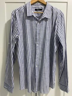 TAMNOON Blue Striped Overshirt