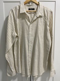 TAMNOON Khaki Striped Overshirt