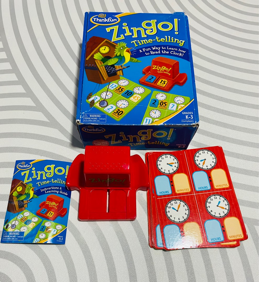 Thinkfun Zingo Timetelling ( learn through play ), Hobbies & Toys