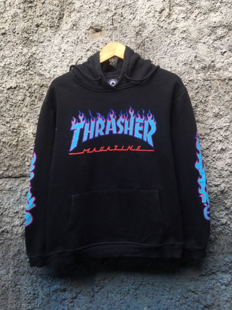 Thrasher Hoodie Original Authentic 100 Sweater Outerwear Size L Skate Magazine Skater Skateboards Jacket Jaket Like New Second Used Preloved Bekas Pre Loved 2nd Fesyen Pria Pakaian Baju Luaran di Caro...