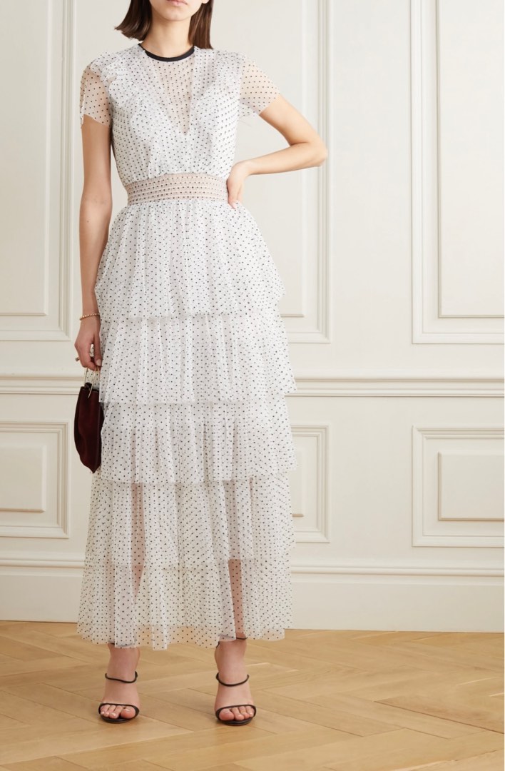 Pre-Order Swiss Dot Plus Size Ruffle Tiered Maxi Dress