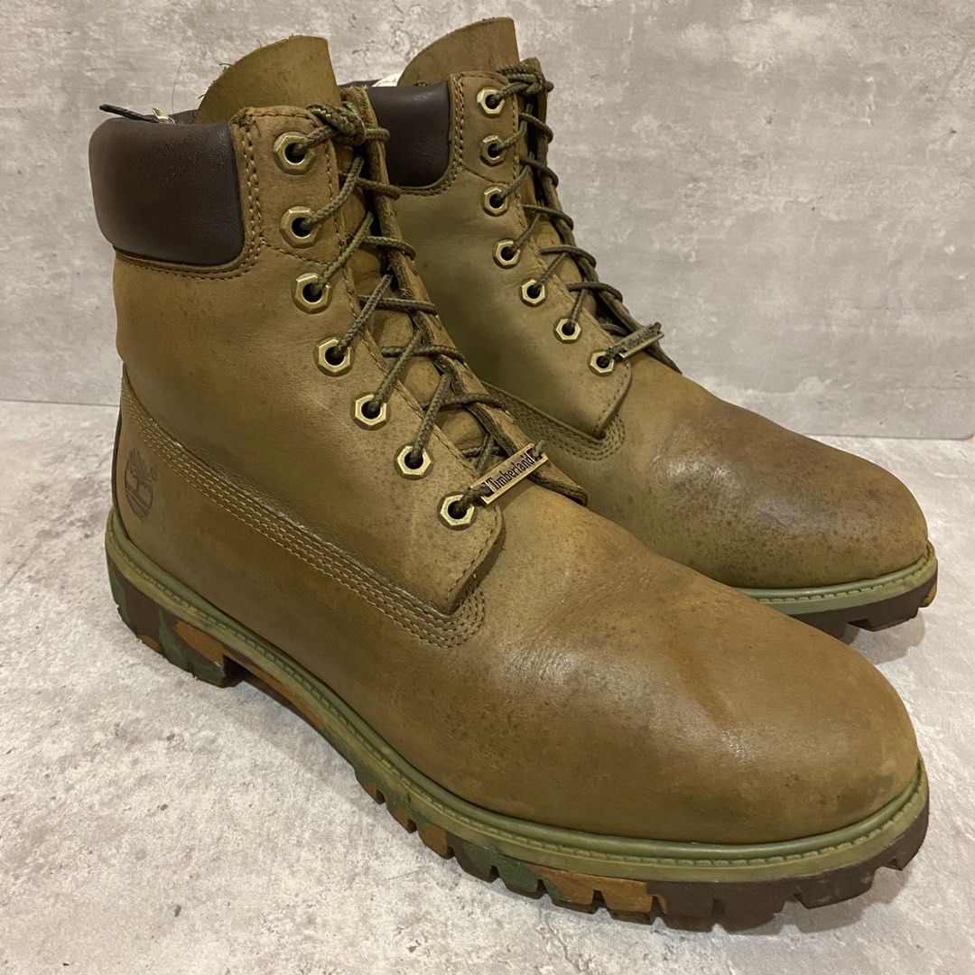 Timberland green camo army boots shoes size 10uk